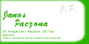 janos paczona business card